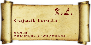 Krajcsik Loretta névjegykártya